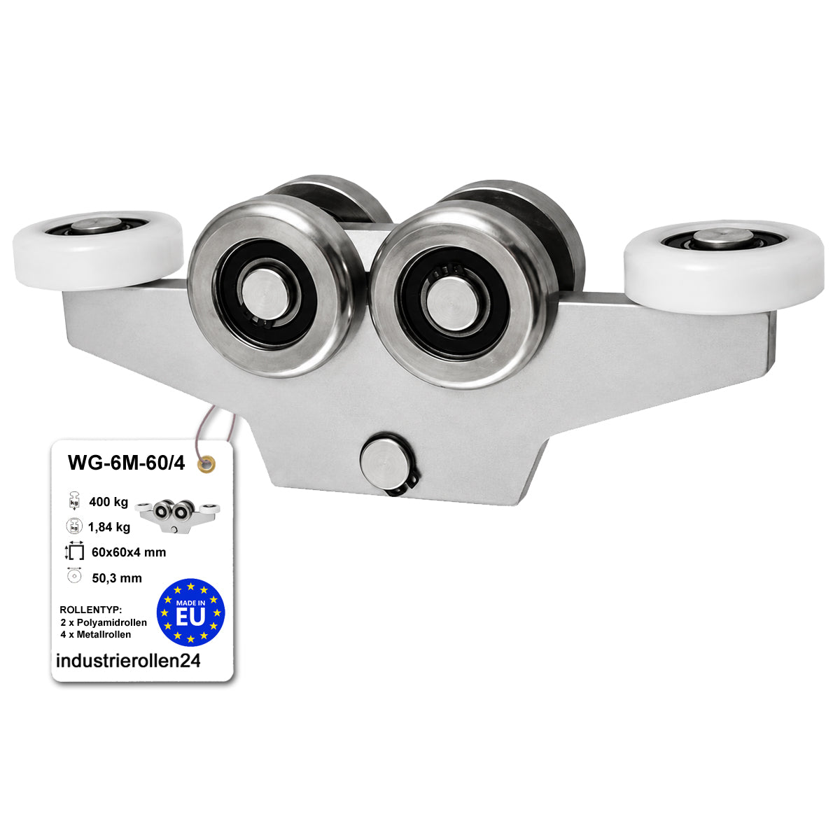 Torwagen für Schiebetore - für Profile 60 x 60 mm - Wandstärke 4 mm: WG-6M-60/4