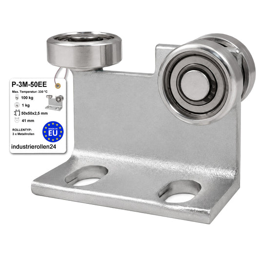Torwagen für Schiebetore bis 330 °C – für Profile 50 × 50 mm – Wandstärke 2,5 mm: P-3M-50EE