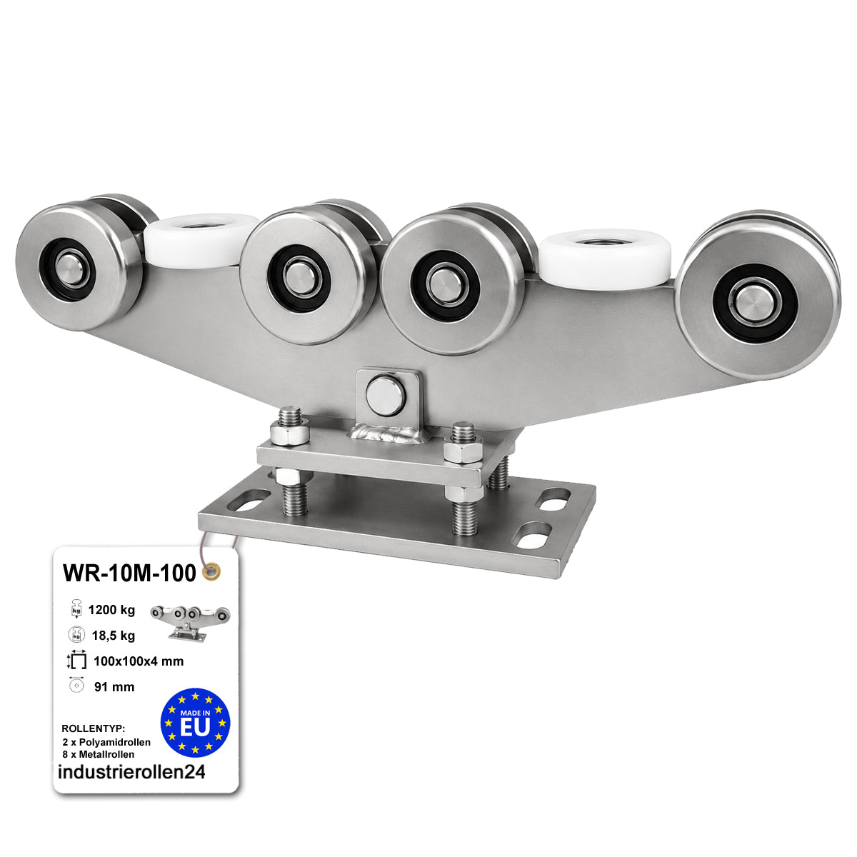 Torwagen für Schiebetore - für Profile 100x100 mm - Wandstärke 4 mm: WR-10M-100