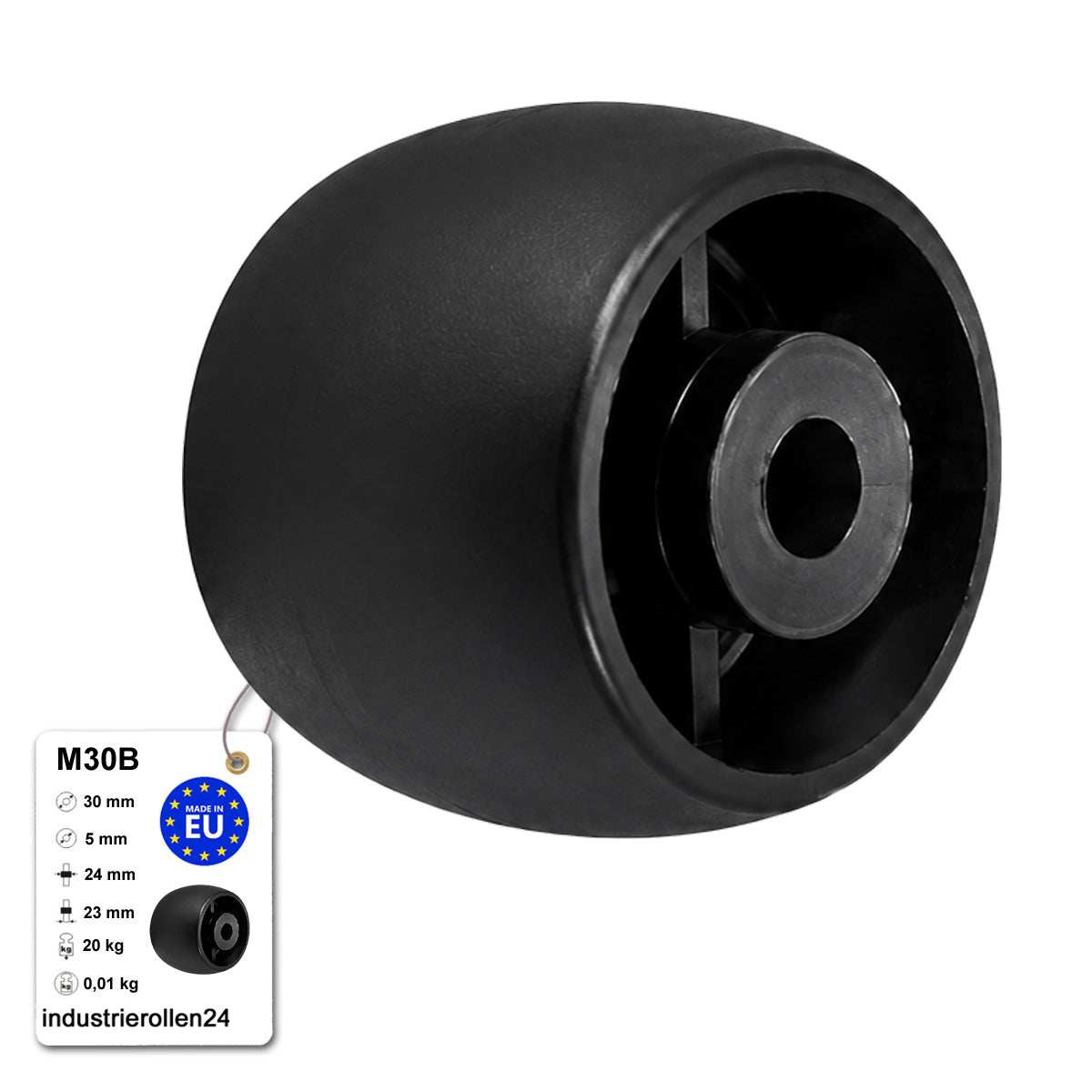 Möbelrolle Ø 30 mm Möbelrad Kunststoff Ersatzrad Transportrolle M30B