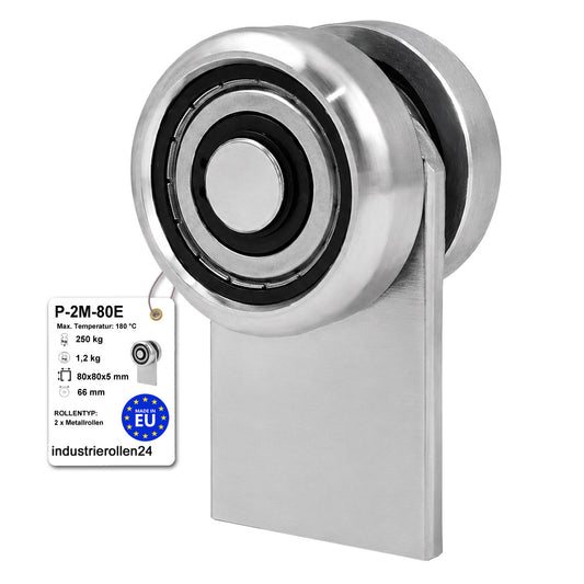 Torwagen für Schiebetore bis 180 °C – für Profile 80 × 80 mm – Wandstärke 5 mm: P-2M-80E