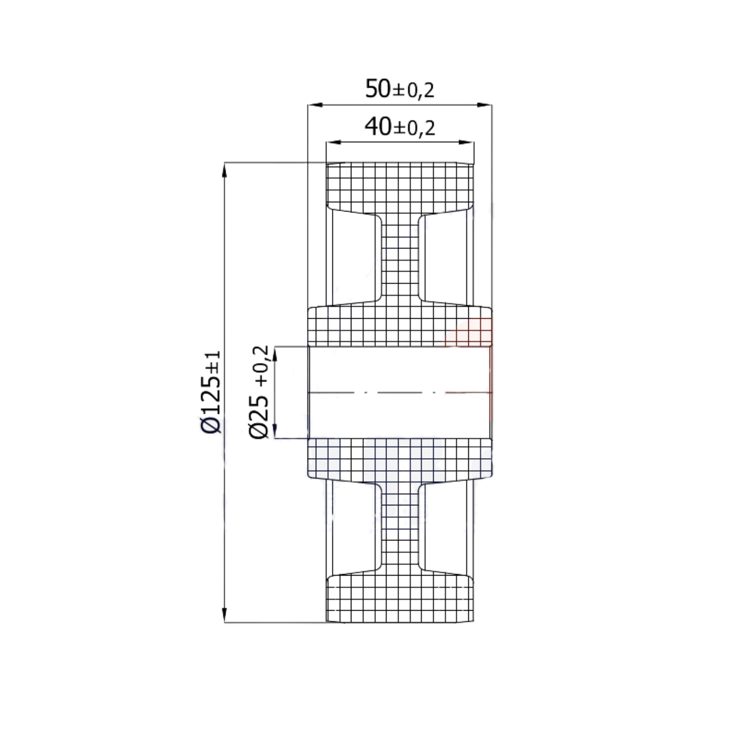 Transportrad Ø125 mm – Weißes Polyamidrad für Wagen, Code: 29BZ