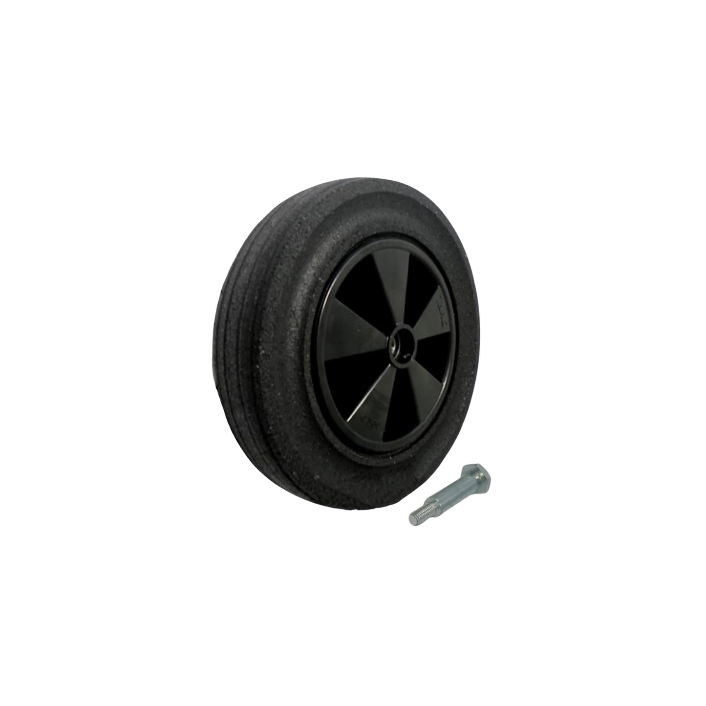 Rasenmäherrad 290 mm – Universal Ersatzrad aus Vollgummi mit Kugellager + Montage-Set, Code: K290LL*M8