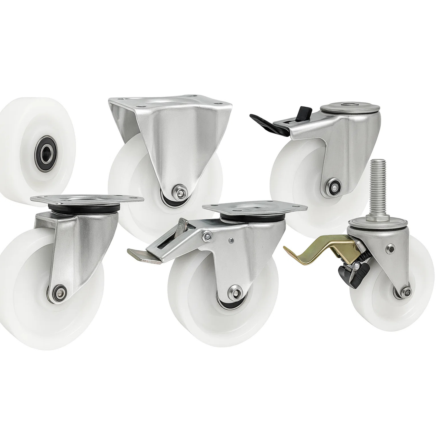 Transportrad Ø125 mm – Weißes Polyamidrad für Wagen, Code: 20BN/20