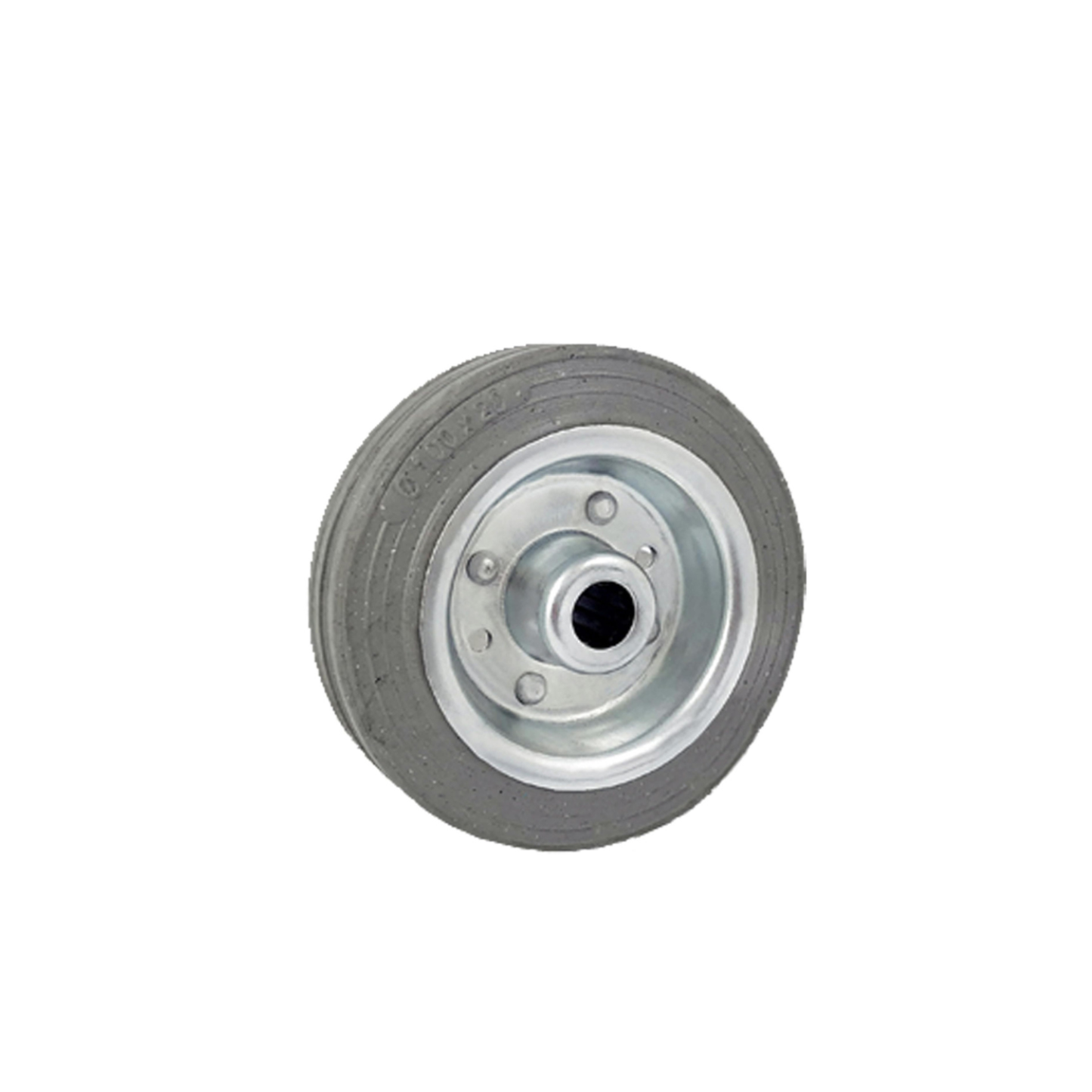 Ersatzrad Ø100 mm – Graues, nicht abfärbendes Vollgummi Industrierad für Transportwagen, Code: 10S
