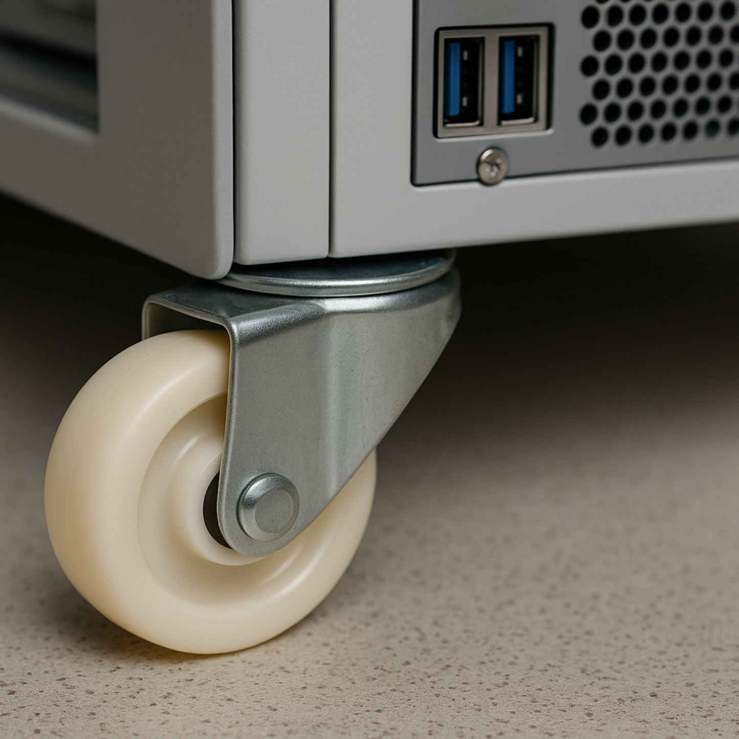 Transportrad Ø125 mm – Weißes Polyamidrad für Wagen, Code: 20BN/20